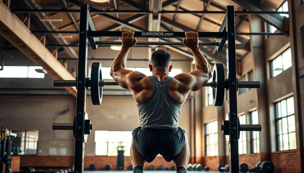 allenamento con squat rack